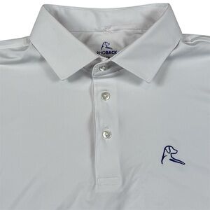 SOLD***Rhoback Golf Polo Shirt Performance Solid White Preppy Soft Casual Mens